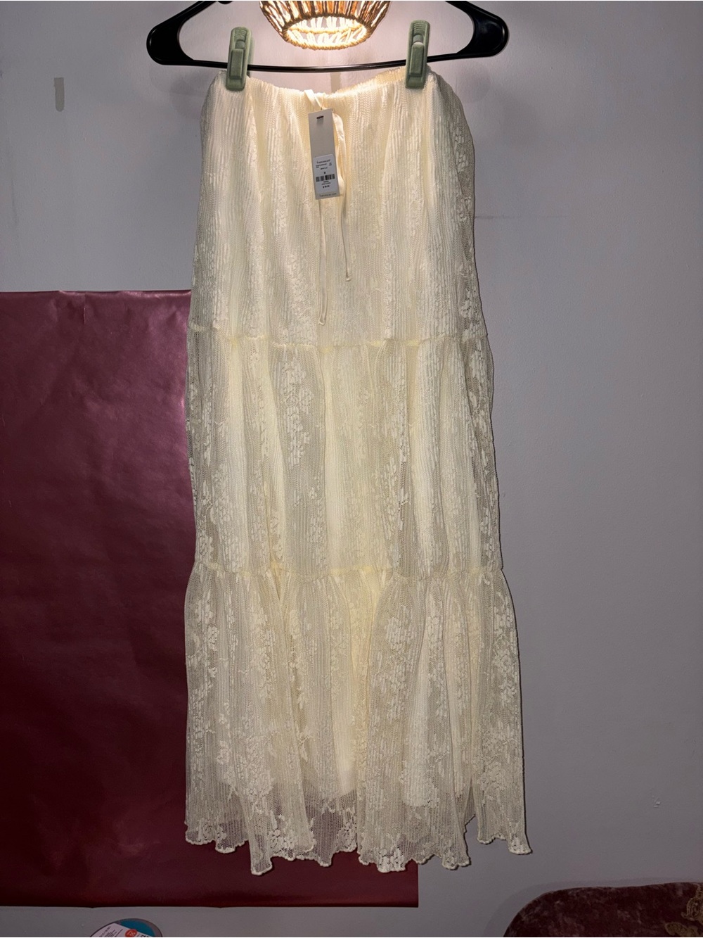 Francesca Flowy Lace/Floral Embroidery Detail Maxi Skirt